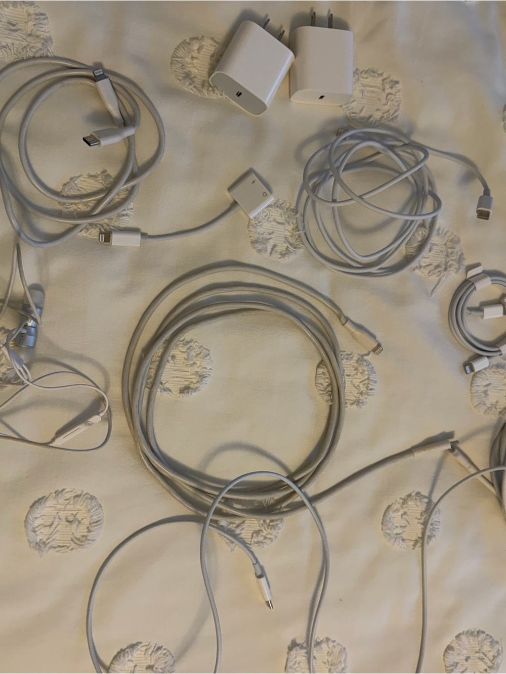 Apple White Lightening Charging Cables with USB Power Adapters Bundle